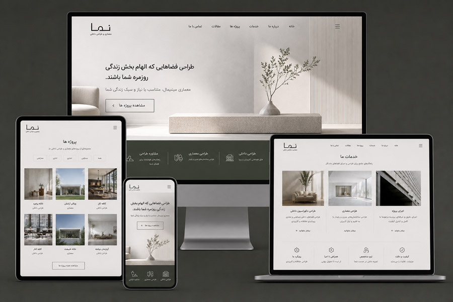 طراحی سایت در پروژه طراحی برندینگ معماری استدیو نما توسط نتانیک