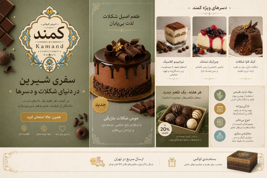 سیستم هوشمند سفارش نتانیک برای شیرینیفروشی کمند